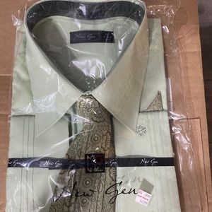 Mens New Gen Green Dress Shirt
